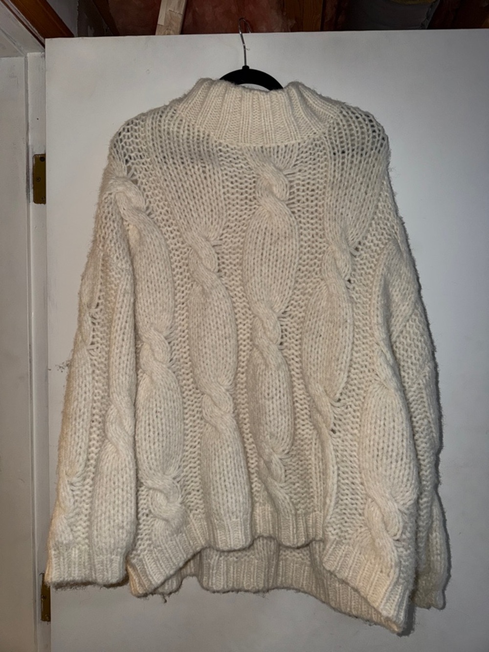 Altar'd State Cream Cable Knit Turtleneck Sweater